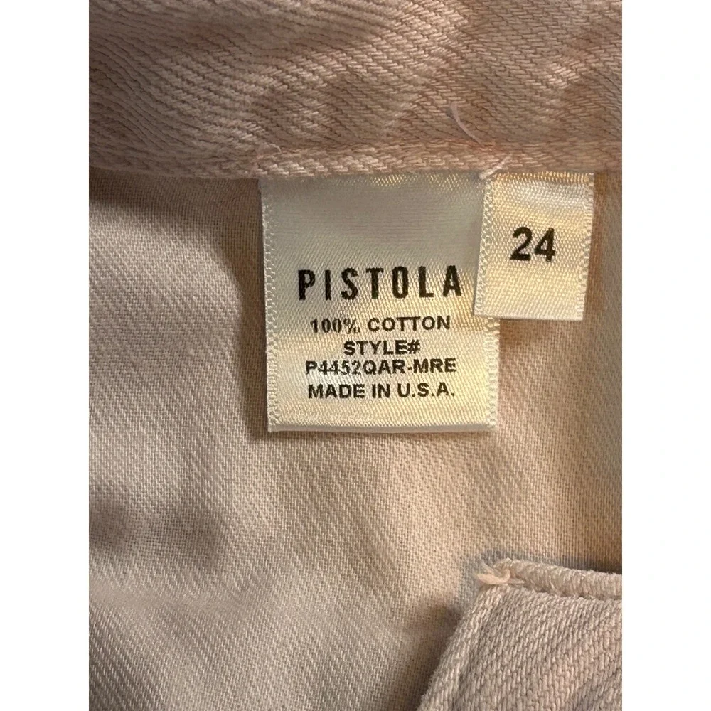 Pistola Pink High Rise Distressed Denim Cutoff Shorts Size 24 made in USA